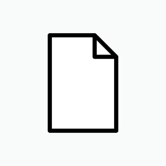 Paper Icon. Document or Contract, Printing Element Symbol - Vector. 