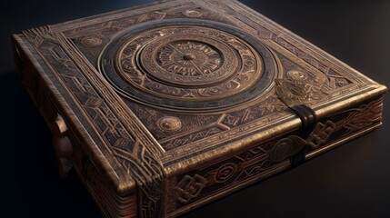 An ancient ornate intricate old tome spell book