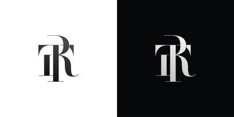 Modern and luxurious RT letter initial logo design 3