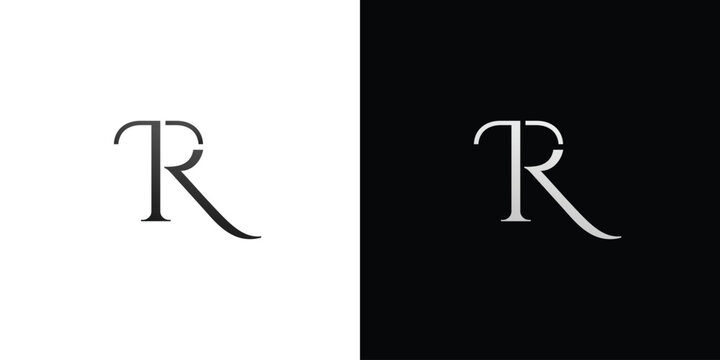 Modern and luxurious TR letter initial logo design