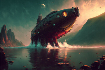 New world of a wonderful creature, suffer, pain, new road, death way, battle, war, horizon, Generative AI