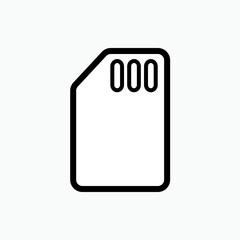Sim Card Icon - Vector Sign and Symbol for Design, Presentation, Website or Apps Elements.