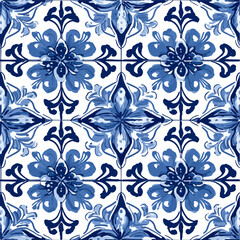 Fototapeta premium Abstract Blue Seamless Pattern. Blue Background 