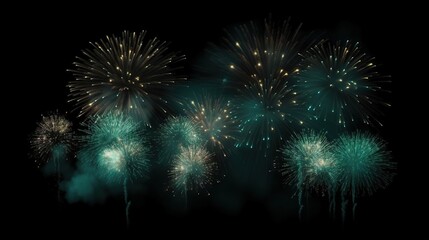  a bunch of fireworks are lit up in the night sky.  generative ai