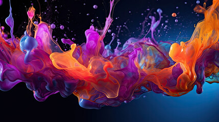 Ink Fusion: Dynamic Colors in Water Background