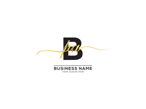 Stylish BPA Signature Letter Logo, Luxury bpa pba Typography Logo Design white background