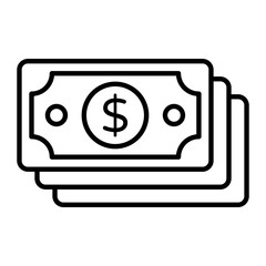 Cash Thin Line Icon