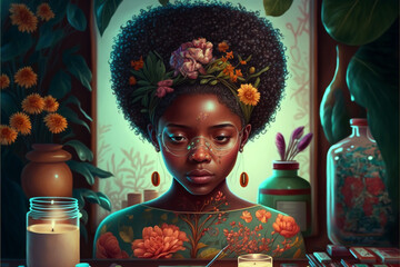 Portret of new world, suffer, pain, harm, grey world, harm, harmful pieces of broken world, Generative AI