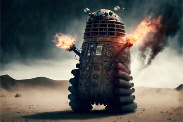 Creature of pain and suffer, broken world, Doctor Who, Dalek, boom, bursting, detonating,...