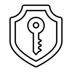 Private Key Thin Line Icon