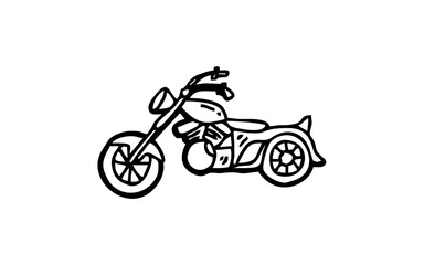 Fototapeta na wymiar MOTOR CYCLE Doodle art illustration with black and white style.