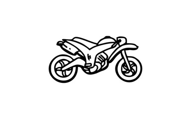 Fototapeta na wymiar MOTOR CYCLE Doodle art illustration with black and white style.