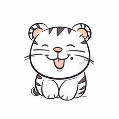 Tiger Cartoon Illustration. Generative AI