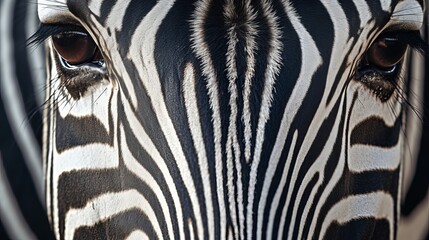 Closeup shot of a zebra eye. AI Generated