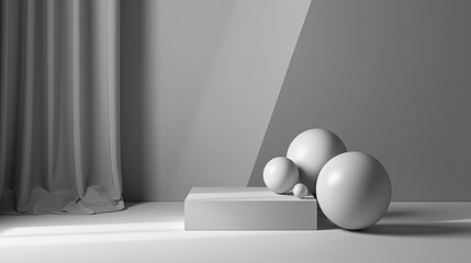 Gray establishment for thing presentation with overwhelming lights and shadows. AI Generated