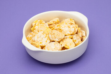 gluten free corn cake with cheese for healthy breakfast