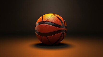 Obraz premium Basketball ball on studio background, creative banner.. AI Generated