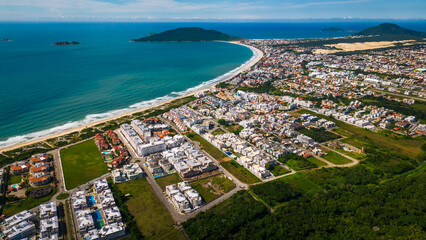 aerial of Praia dos Ingleses, on Santa Catarina Island, Florianópolis, State of Santa Catarina,...