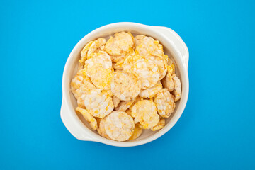 gluten free corn cake with cheese for healthy breakfast