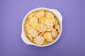 gluten free corn cake with cheese for healthy breakfast