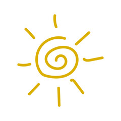 sun shaped simple hand stroke icon