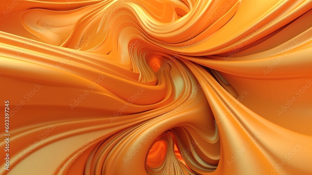 Poster an abstract orange background with a wavy design on the bottom. generative ai