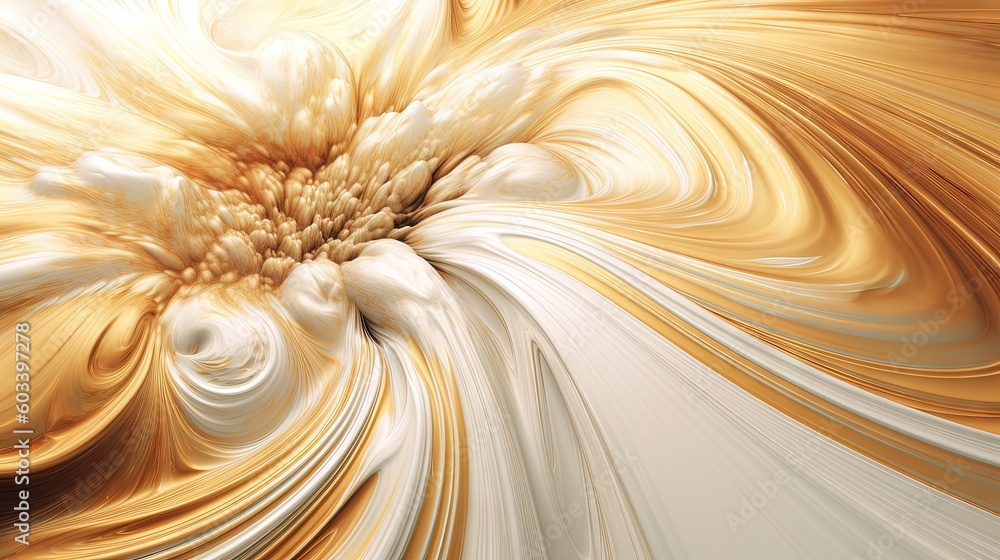 Aufkleber a computer generated image of a yellow and white flower design. generative ai