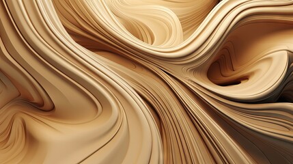  an abstract image of a wavy surface in beige and brown.  generative ai