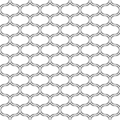 Naklejka premium Seamless surface pattern design with circular figures. Oriental traditional ornament with repeated rounded shapes. Window tracery wallpaper. Mosaic motif. Digital paper, textile print. Vector