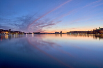 Fototapeta premium Sunset in Mälaren