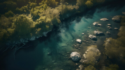 Fototapeta na wymiar Beautiful Freshwater landscape. Generative AI