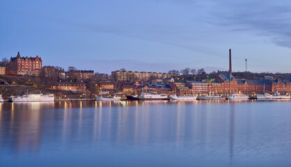 Boats in Södermalm Stockholm