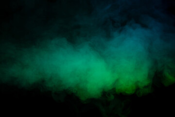Fototapeta Blue and green steam on a black background. obraz