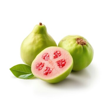 Guava isolated on white background (generative AI)