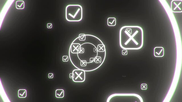 Abstract Checkmark and Cross Background Loop