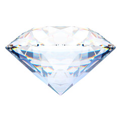 Rich dimond on white background isolated object. Realistic shining white diamond jewel. 3d illustration