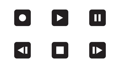 Media player icons. Media player control button. Set of media player icon.