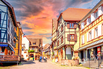 Fototapeta na wymiar Altstadt, Ribeauville, Frankreich 