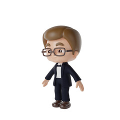 Wedding couple cartoon 3d Illustration