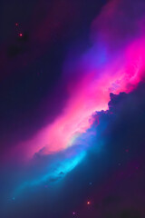 Space background with nebula and stars. Colorful space galaxy created with Generative AI