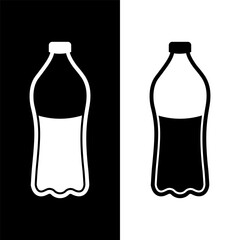 black and white water bottle icon