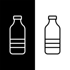 black and white water bottle icon