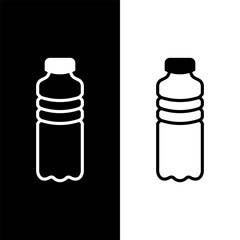 black and white water bottle icon