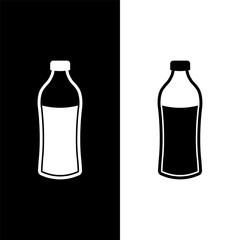 black and white water bottle icon