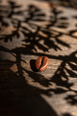 coffee beans on wooden background