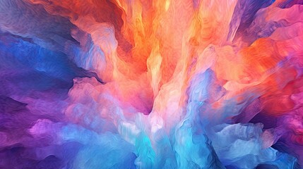 Obraz na płótnie Canvas Colorful background, orange, blue, abstract art, explosive, high-speed synchronized. Generative AI