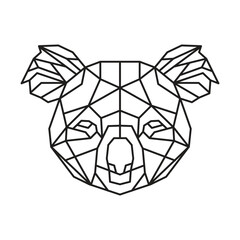 Polygonal Koala . Geometric line animal. Vector illustration. © DNC