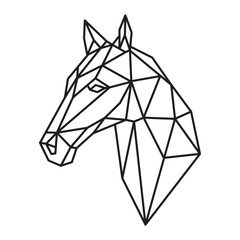 Polygonal Horse. Geometric line animal. Vector illustration.