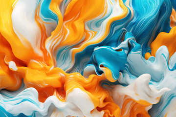 Fototapeta premium A colorful background with a blue and orange paint