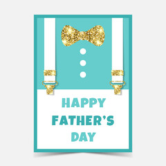 Happy father's day card with mustache and suit